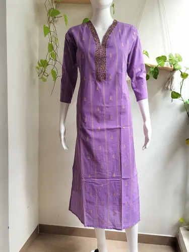 Pure South Cotton Handwork Kurti - Purple